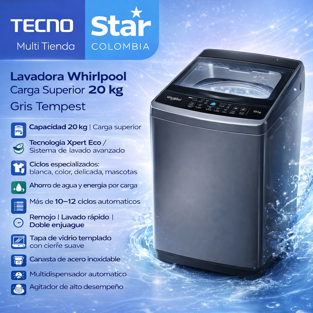 Lavadora Whirlpool 20kg